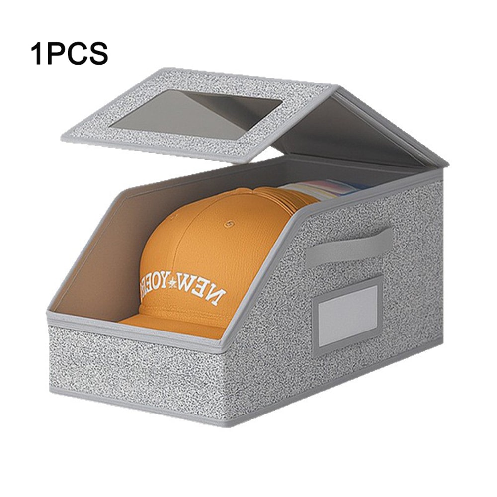 Foldable Hat Storage Boxes Upgraded Visible Baseball Cap Storage Organizers Nonwoven Dustproof Hats 6