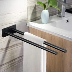 stainless steel towel holder, wall mounted bathroom towel rack, double bar clothes shelf holder, bathroom organizer
