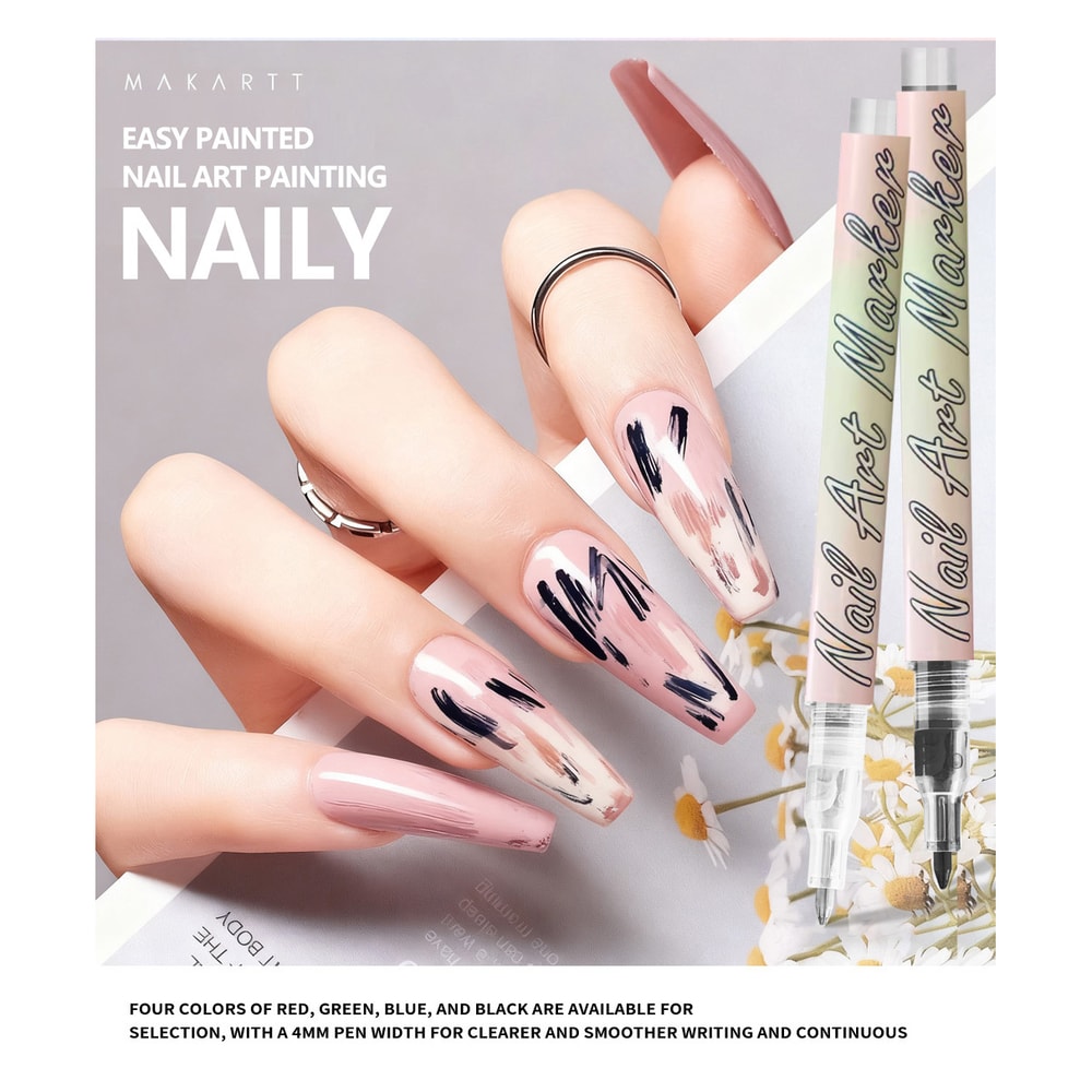 Colors Acrylic Paint Pen Set, Nail Point Graffiti Dotting Pen, Drawing Painting Markers for DIY Nail Art, Manicure Tools