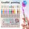 Colors Acrylic Paint Pen Set, Nail Point Graffiti Dotting Pen, Drawing Painting Markers for DIY Nail Art, Manicure Tools