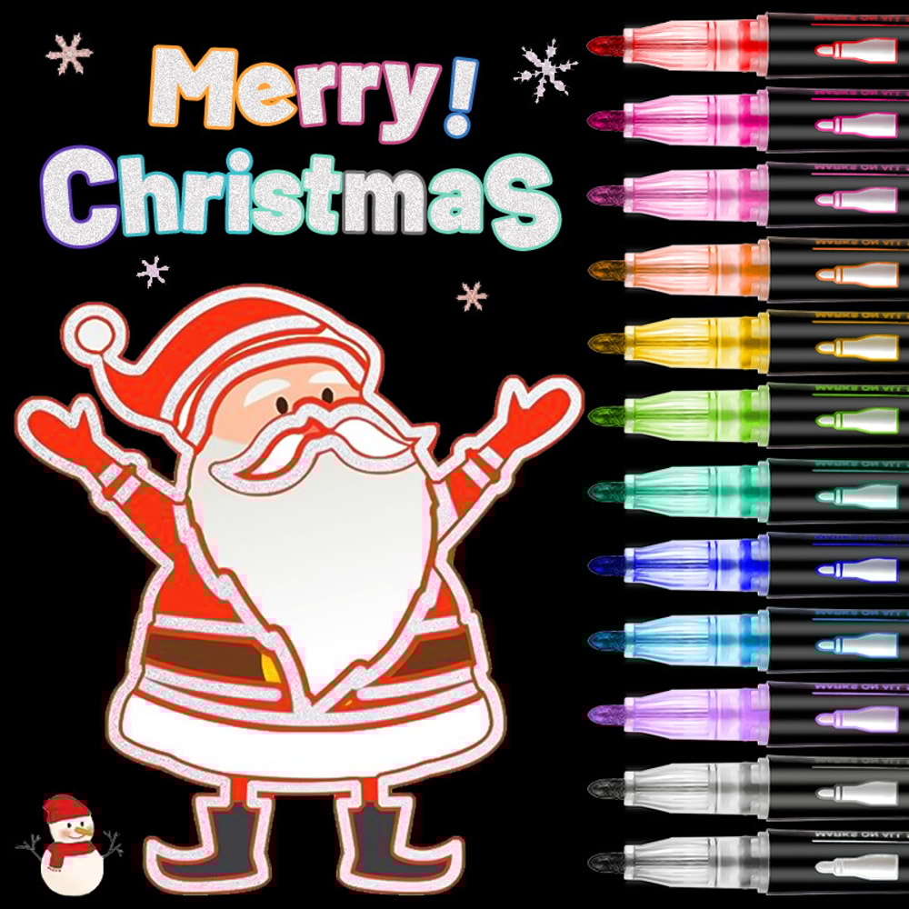 DIY Graffiti Outline Marker Pen Double Line Art Pen Highlighter For Scrapbook Poster And Card Desig