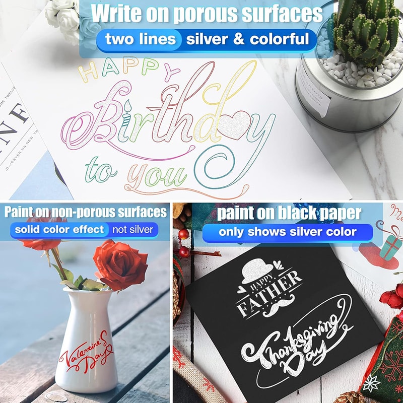 DIY Graffiti Outline Marker Pen Double Line Art Pen Highlighter For Scrapbook Poster And Card Desig