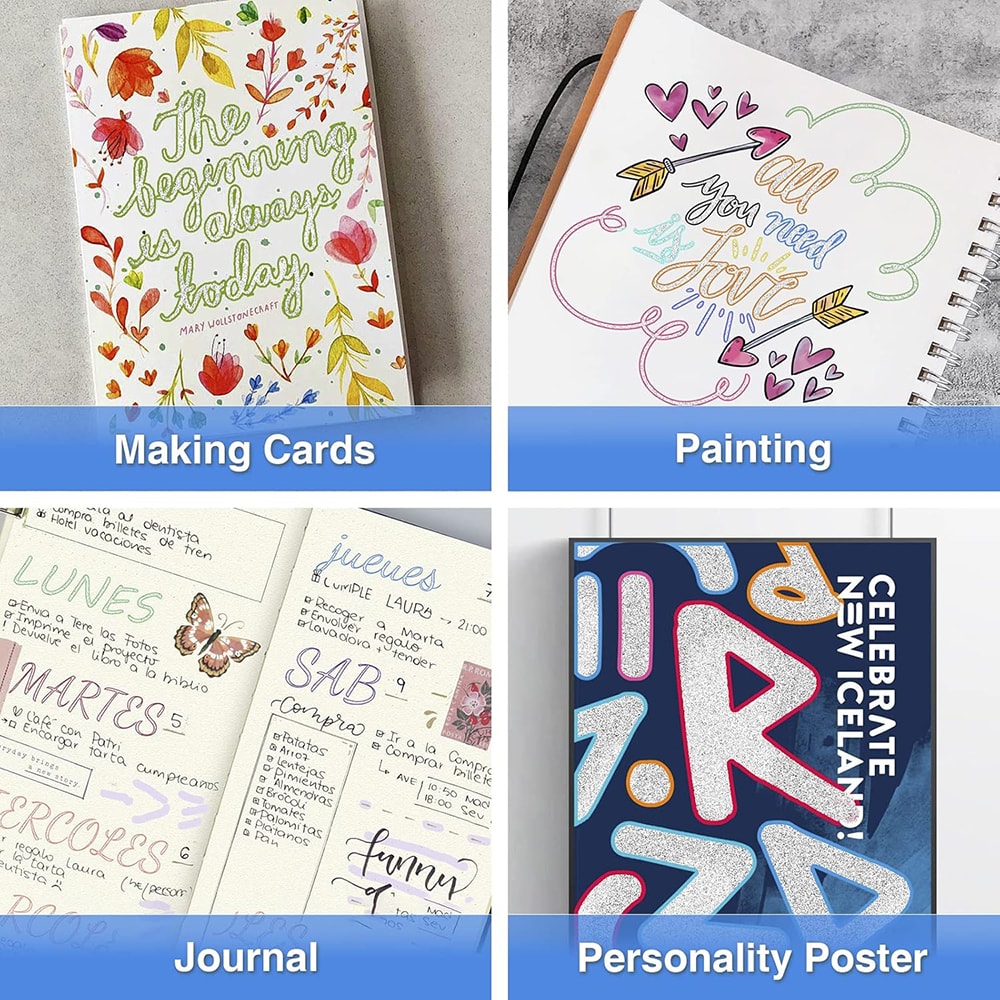 DIY Graffiti Outline Marker Pen Double Line Art Pen Highlighter For Scrapbook Poster And Card Desig