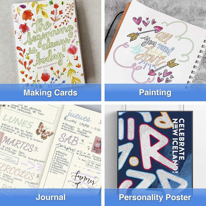 DIY Graffiti Outline Marker Pen Double Line Art Pen Highlighter For Scrapbook Poster And Card Desig