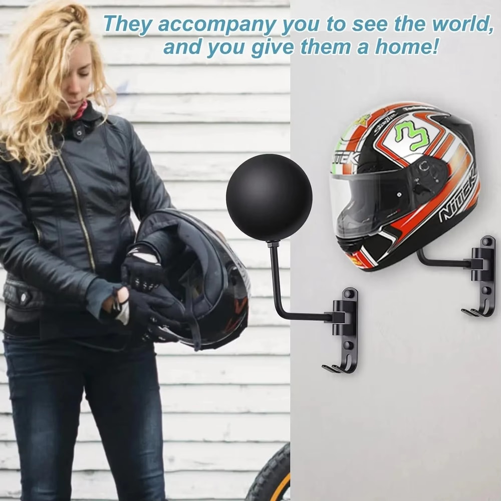 Motorcycle Helmet Rack Wall Mount Metal Bike Helmet Holder Mount Bicycle Helmet Display Hanger Stan 1