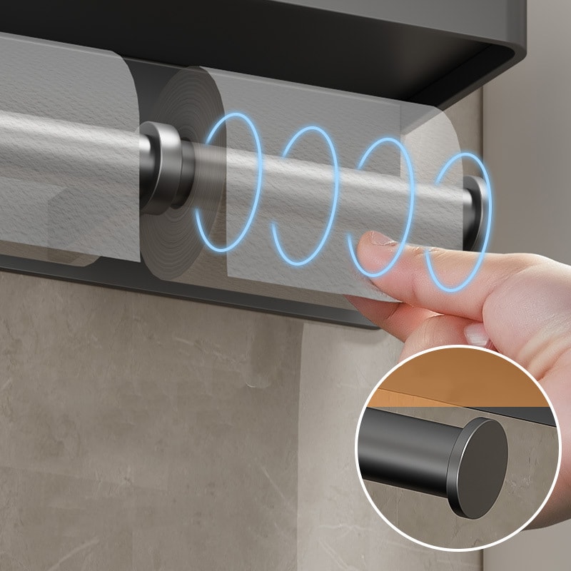 Space Aluminum Toilet Paper Holder, Bathroom Wall Mount, Phone Holder Shelf, Towel Roll Shelf, Bathroom Accessories