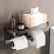 Modern Toilet Paper Holder, Aluminium Double Roll Tissue Holder, Mobile Phone Shelf, Storage Organizer for Bathroom