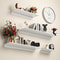Bath Storage Rack Wall Shelves, Floating Matte Black Bathroom Kitchen Organizer, Metal Shower No Drill Accessories, Home