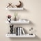 Bath Storage Rack Wall Shelves, Floating Matte Black Bathroom Kitchen Organizer, Metal Shower No Drill Accessories, Home