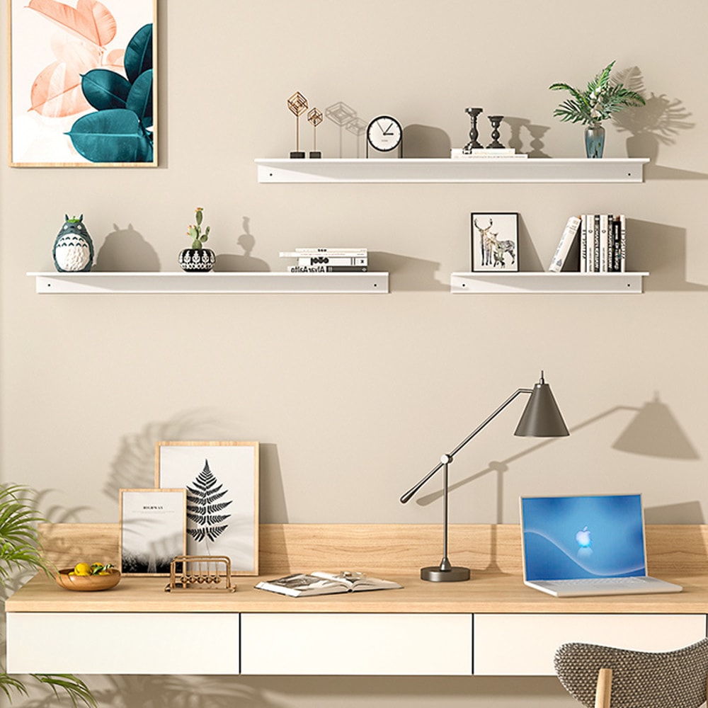 Bath Storage Rack Wall Shelves, Floating Matte Black Bathroom Kitchen Organizer, Metal Shower No Drill Accessories, Home