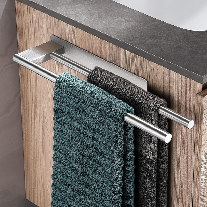 Stainless Steel Towel Rack No Drilling Towel Bar Selfadhesive Bathroom Holder Kitchen Towel Hand Ra