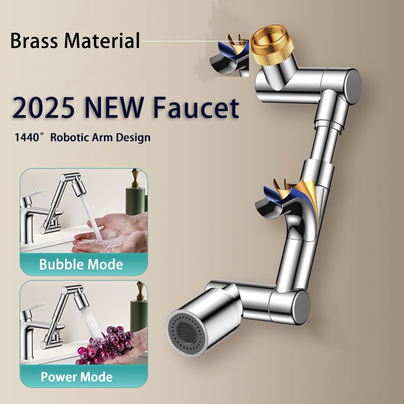 Metal Copper Rotation Faucet Aerator Extender Retractable Swivel Robotic Arm Kitchen Sprayer Faucet 2