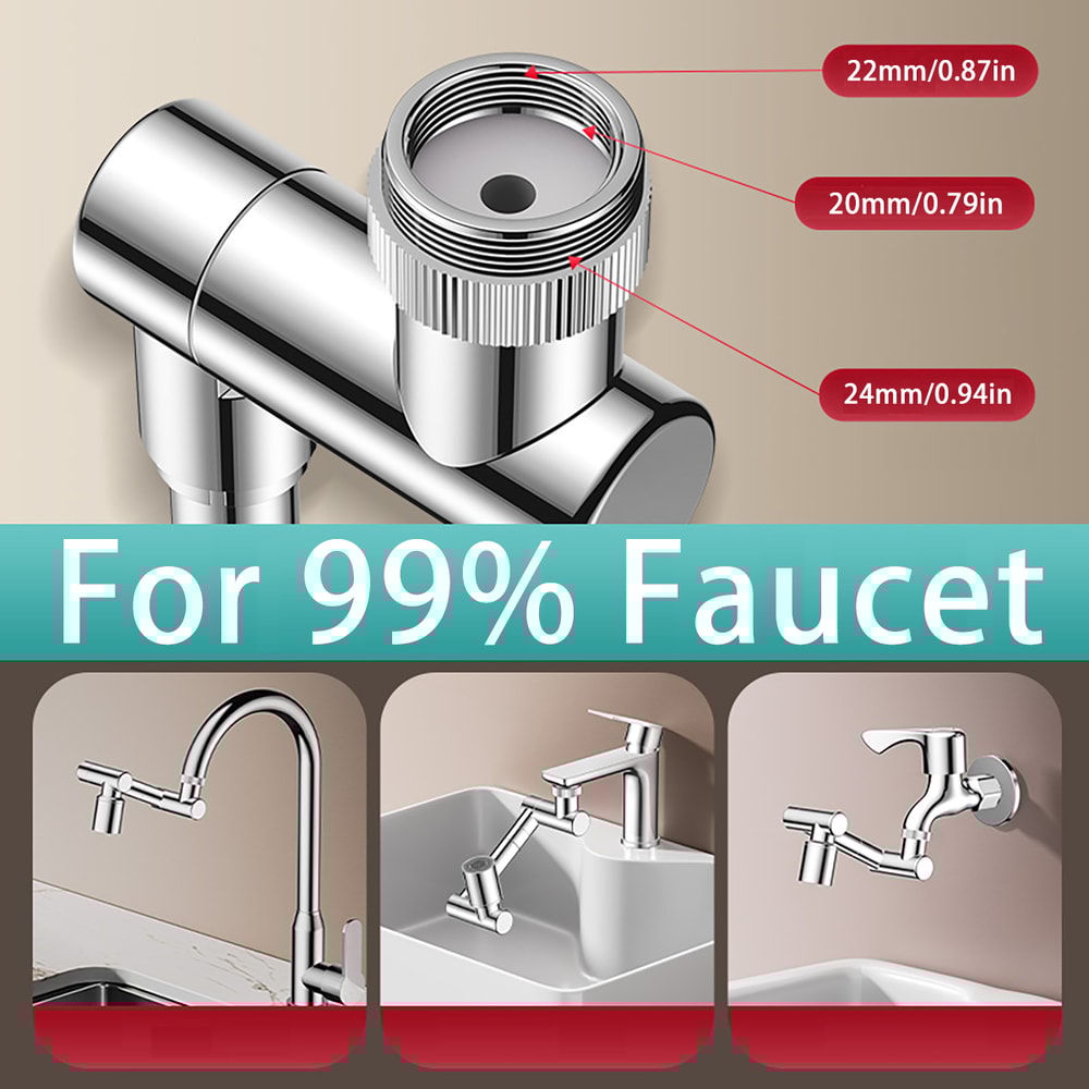 Metal Copper Rotation Faucet Aerator Extender Retractable Swivel Robotic Arm Kitchen Sprayer Faucet 4