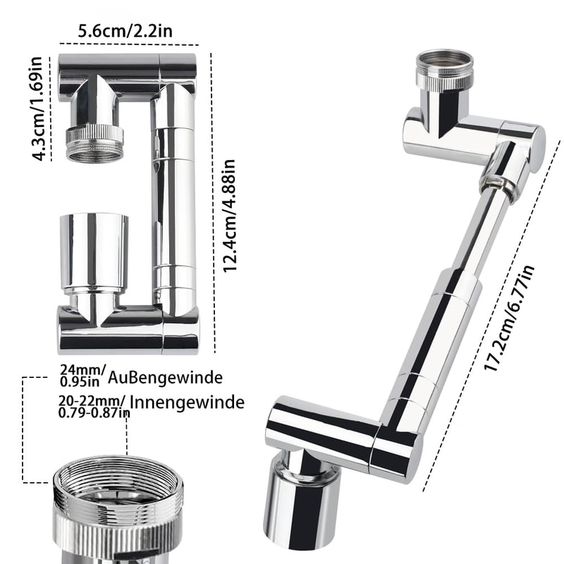 Metal Copper Rotation Faucet Aerator Extender Retractable Swivel Robotic Arm Kitchen Sprayer Faucet 6