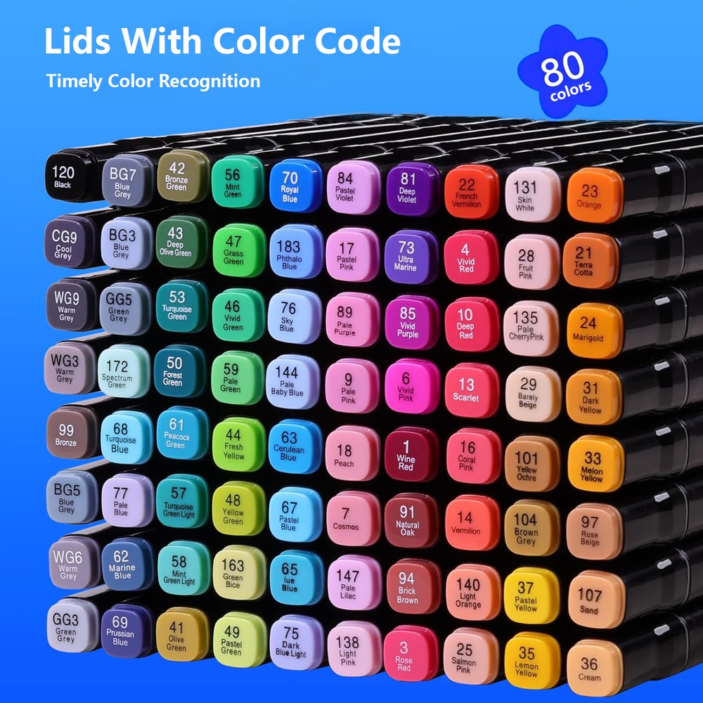 Alcohol Markers Set Dual Tips Blender Art Markers Drawing Sketching Pens For Kids Christmas Gifts A 1