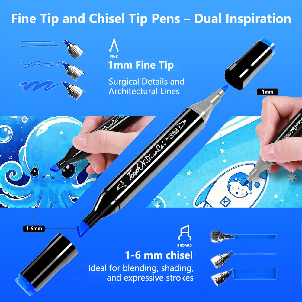 Alcohol Markers Set Dual Tips Blender Art Markers Drawing Sketching Pens For Kids Christmas Gifts A 2