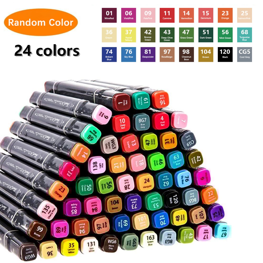 Alcohol Markers Set Dual Tips Blender Art Markers Drawing Sketching Pens For Kids Christmas Gifts A 6