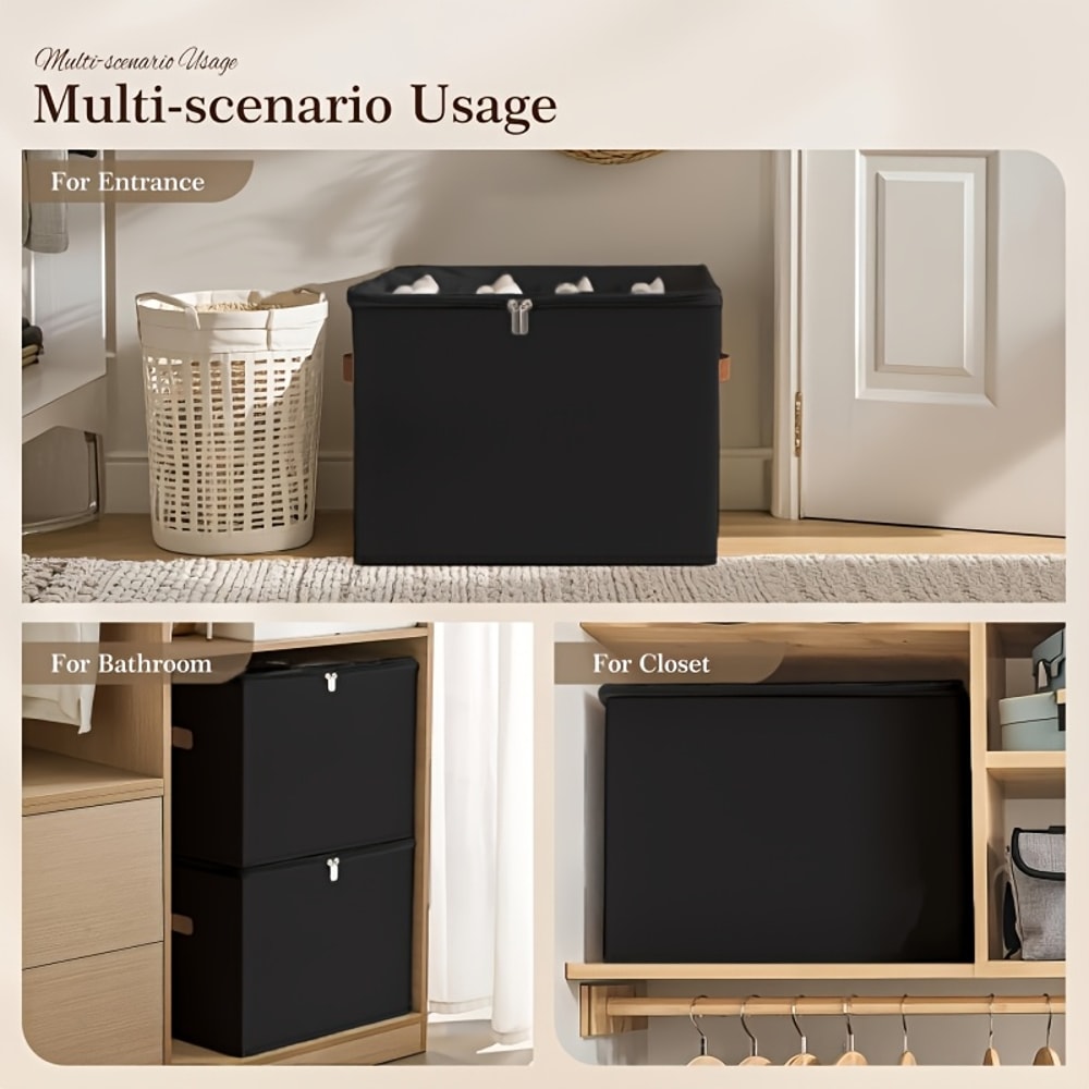 Shoe Organizer Bins, Large Capacity Foldable Storage Boxe, Shoe Dispenser with Handle for Easy Access and Neat Organizer