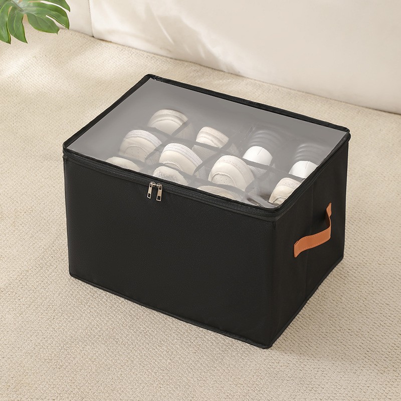 Shoe Organizer Bins, Large Capacity Foldable Storage Boxe, Shoe Dispenser with Handle for Easy Access and Neat Organizer