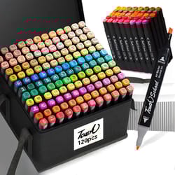 alcohol markers set, dual brush tip permanent art markers for book painting, card making, christmas gift