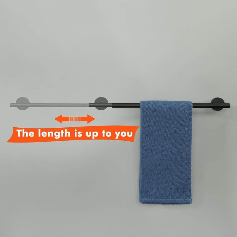 Bathroom Retractable Towel Bar Matte Black Stainless Steel Towel Rack Extended Drying Towel Hanging 2