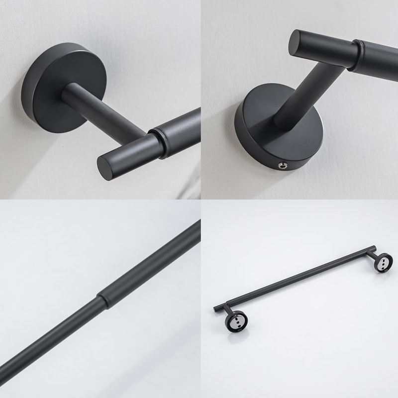 Bathroom Retractable Towel Bar Matte Black Stainless Steel Towel Rack Extended Drying Towel Hanging 5