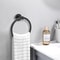 Bathroom Towel Ring, Stainless Steel, Matte Black Hand Towel Holder, Round Towel Hanger, Hardware Accessories Storage