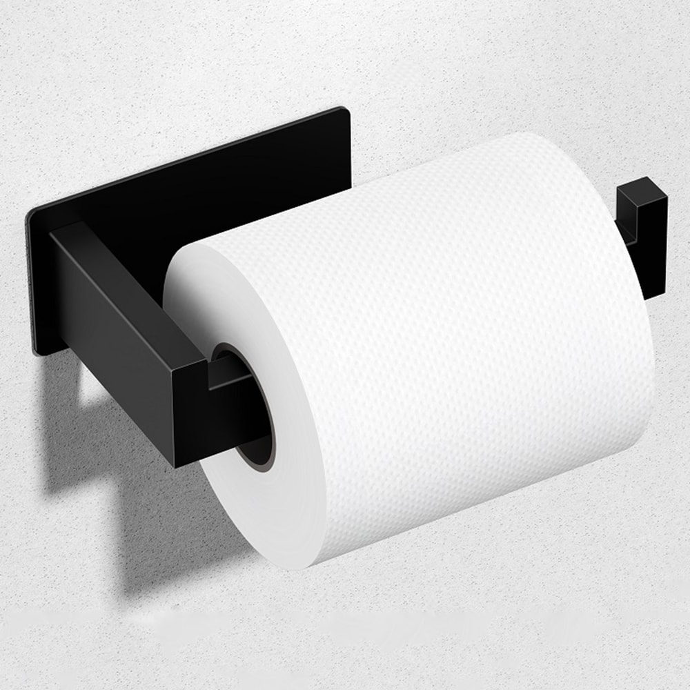 Stainless Steel Toilet Paper Holder, Adhesive Tissue Hanger, Waterproof Paper Towels Stand