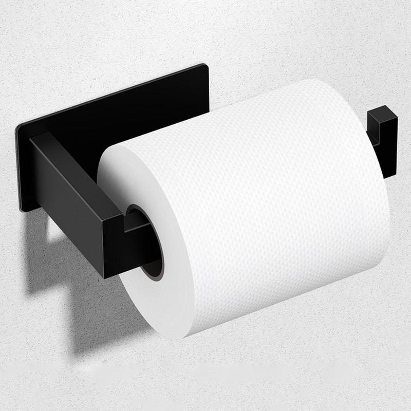 Stainless Steel Toilet Paper Holder, Adhesive Tissue Hanger, Waterproof Paper Towels Stand
