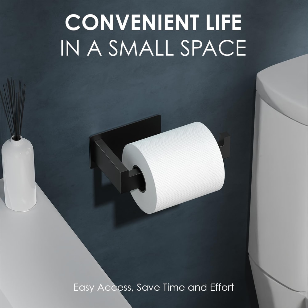 Stainless Steel Toilet Paper Holder, Adhesive Tissue Hanger, Waterproof Paper Towels Stand