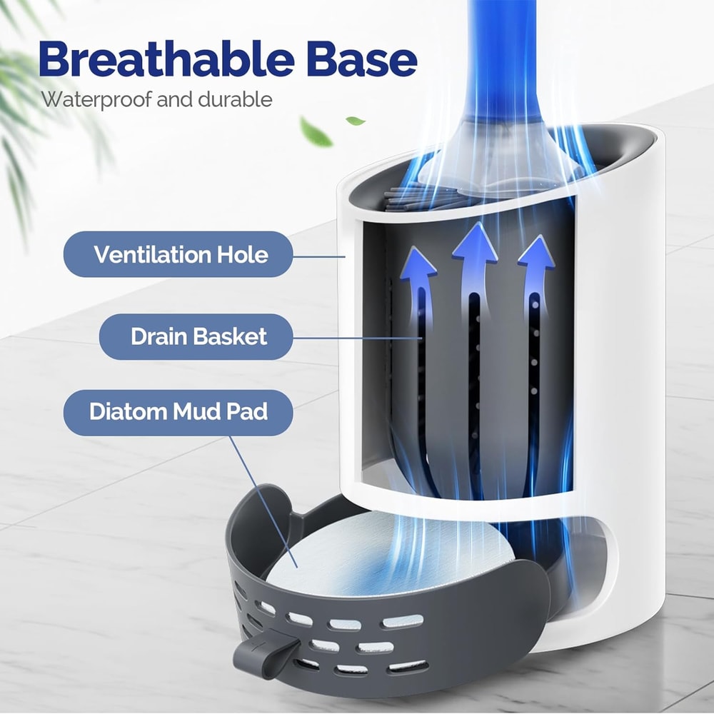 Silicone Toilet Brush Holder Set Refillable Handle Dispenser Toilet Cleaning Brush Bathroom Accesso 3