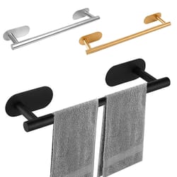wall hanging towel holder, stainless steel self adhesive towel rack for bathroom, kitchen