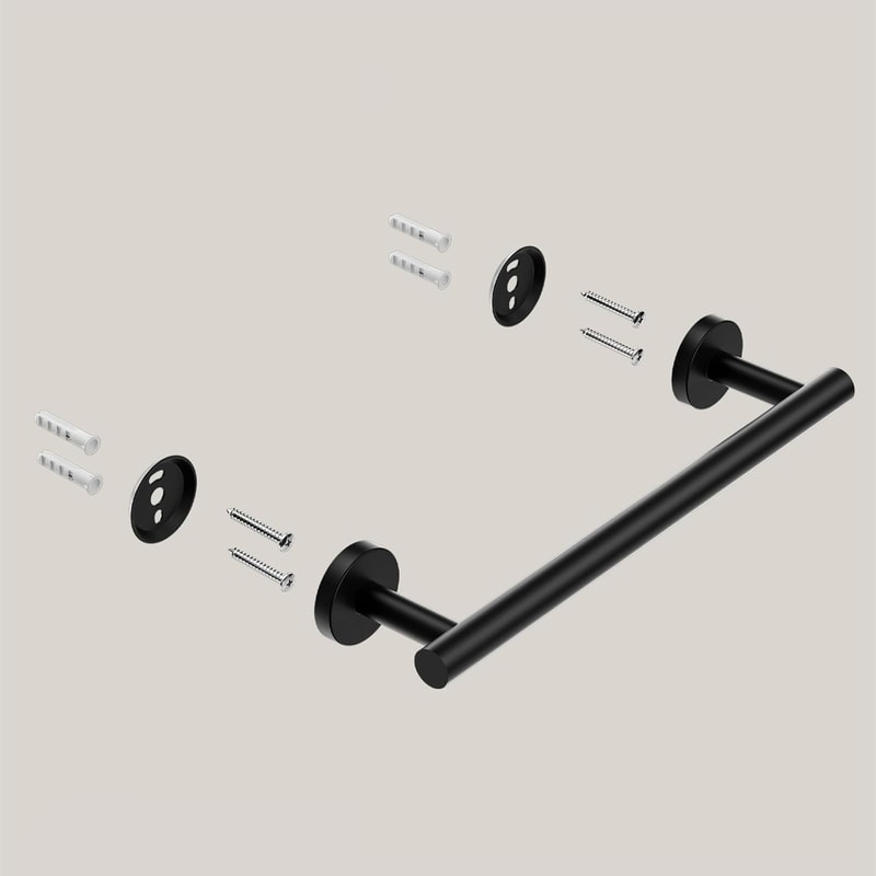 Matte Black Towel Bar Wall Mounted Stainless Steel Towel Holder Bathroom Towel Rack Modern Bath Acc