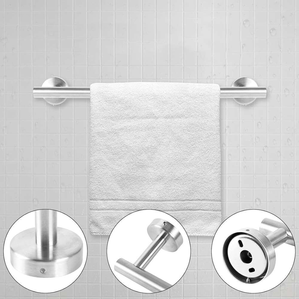 Matte Black Towel Bar Wall Mounted Stainless Steel Towel Holder Bathroom Towel Rack Modern Bath Acc