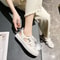 Womens White Casual Shoes, Fish-mouth Sandals, Metal Decorative Transparent Mesh Shoes, Large Zapatos Para Mujer