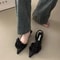 Women Sandal, Fashion Flower Slingback Dress Shoes, Thin Low Heel Mules Pumps