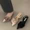 Women Sandal, Fashion Flower Slingback Dress Shoes, Thin Low Heel Mules Pumps