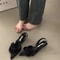Women Sandal, Fashion Flower Slingback Dress Shoes, Thin Low Heel Mules Pumps