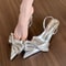 New Street Style Butterfly-Knot Pumps, Sexy Pointed Toe Thin Heels, Slingbacks for Women