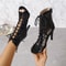 Womens Fashion Sandals, Summer Classic Lace-up Front Fish Mouth Shoes, Stiletto Heel Super High Heel Hollow Womens Shoes