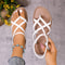 Summer Women's Beach Sandals, Woven Flip-toe Herculean Solid Color Sandals