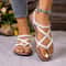 Summer Women's Beach Sandals, Woven Flip-toe Herculean Solid Color Sandals