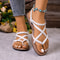 Summer Women's Beach Sandals, Woven Flip-toe Herculean Solid Color Sandals