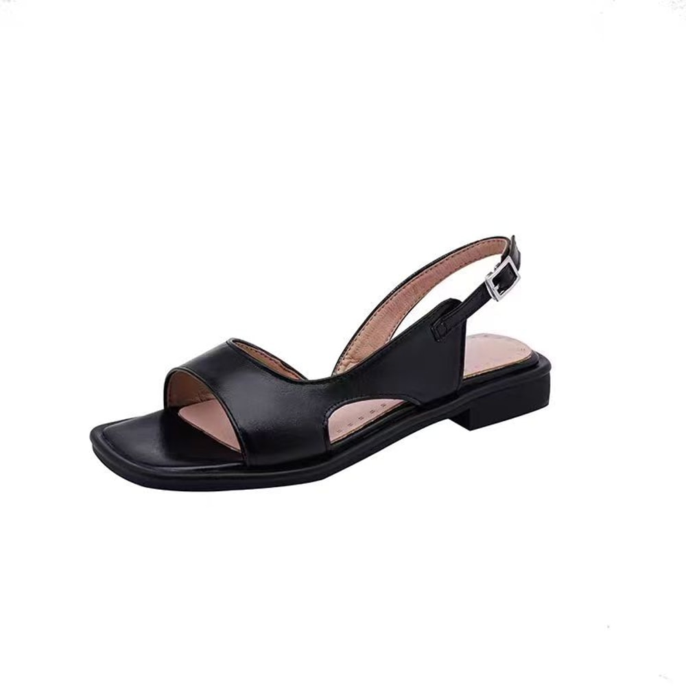 Summer Fashionable Versatile Women Shoes Fashion New Retro Square Head Women Shoes Thick Heel Open Toe Sandals Female