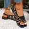 Gladiator Sandal Fashion Chunky Heel Slingbacks Womens Shoes Square Toe Cliptoe Casual Rome Sandals 4