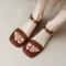 Summer Women Sandals Low Heels, Genuine Leather Office Casual Shoes