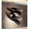 Leopard Brown Baotou Shallow Toe Baotou Half-slipper Women's Fashion High Heel Sandals, Elegant Pointed Toe Womens Mules