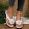 Womens Simple Shoes Summer Retro Roman Sandals Platform Slippers For Women Casual Flower Slippers 3