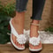Womens Simple Shoes Summer Retro Roman Sandals Platform Slippers For Women Casual Flower Slippers 3