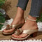 Womens Simple Shoes Summer Retro Roman Sandals Platform Slippers For Women Casual Flower Slippers 4